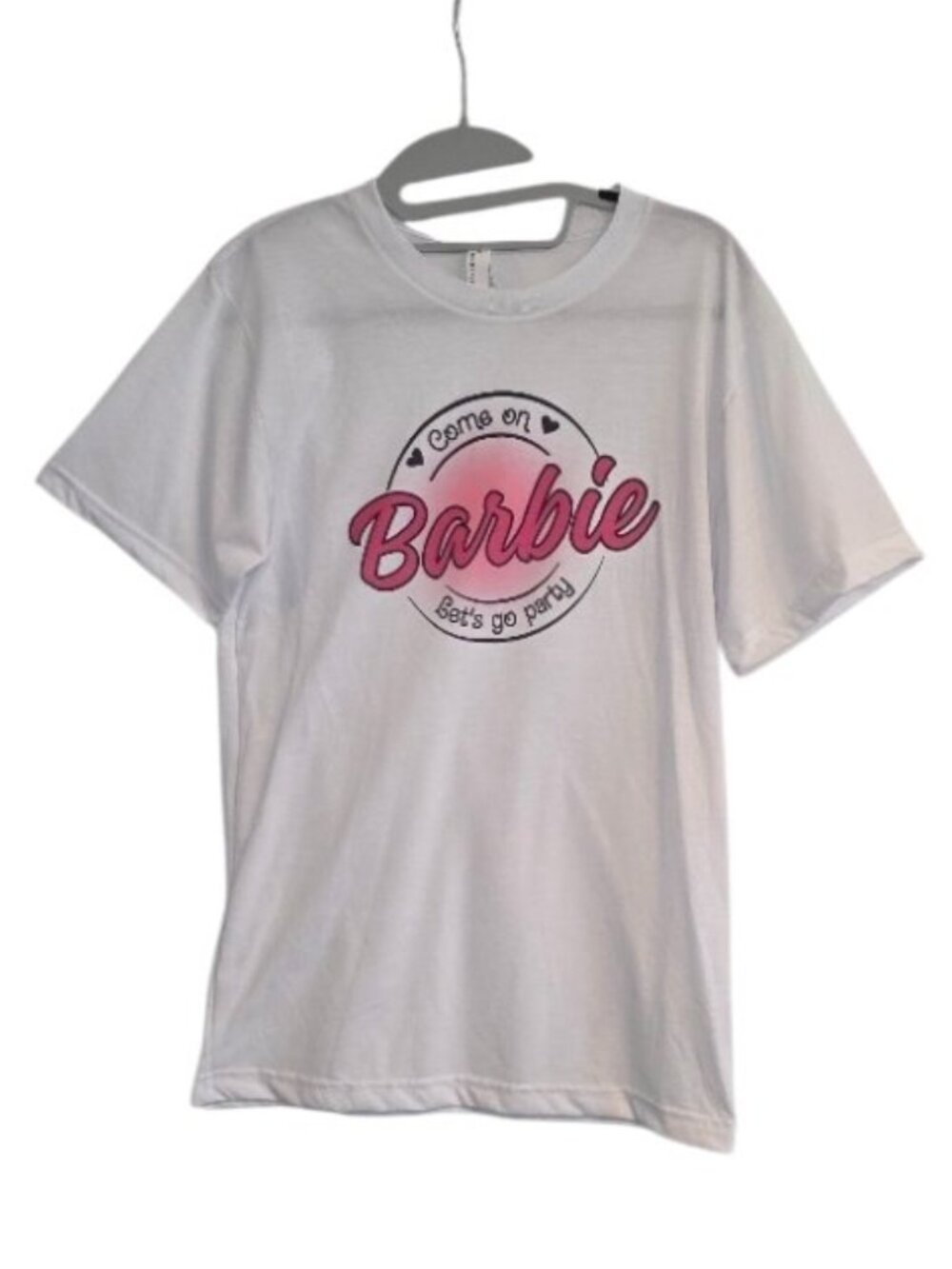 Sublivie Barbie Party Tee Shirt Tshirt Top White Sz S Barbiecore Casual Summer